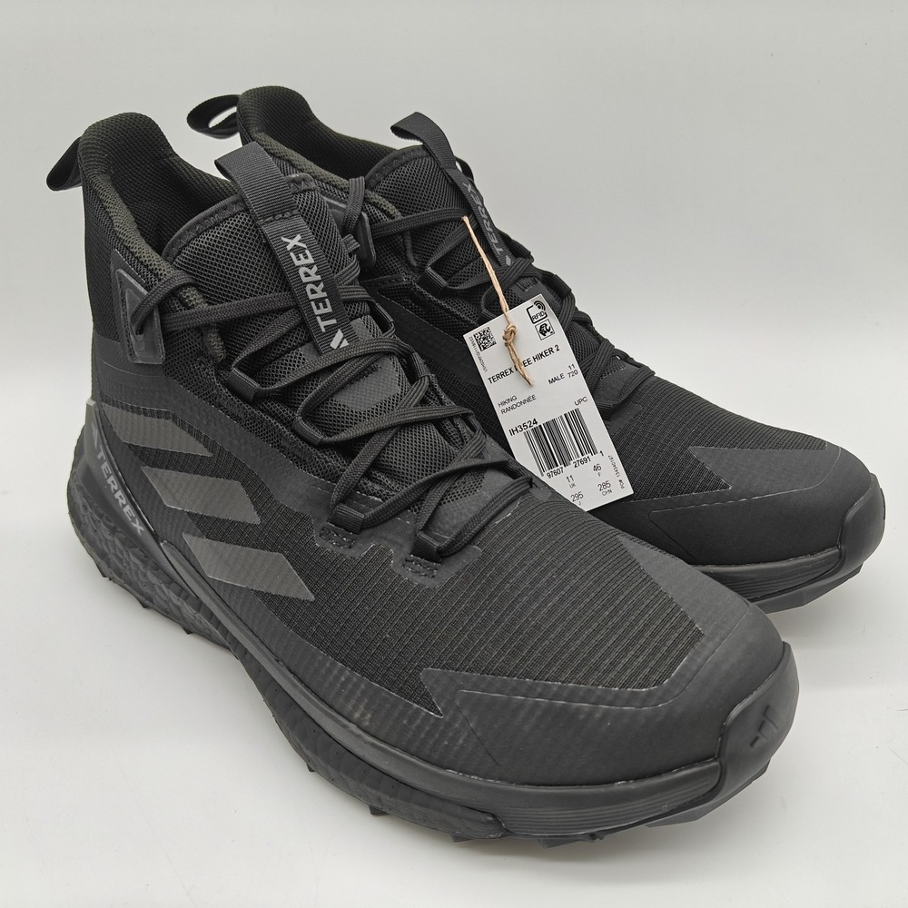 Adidas Terrex Free Hiker 2.0 Men's Hiking Shoes Size 11.5 Triple Black IH3524